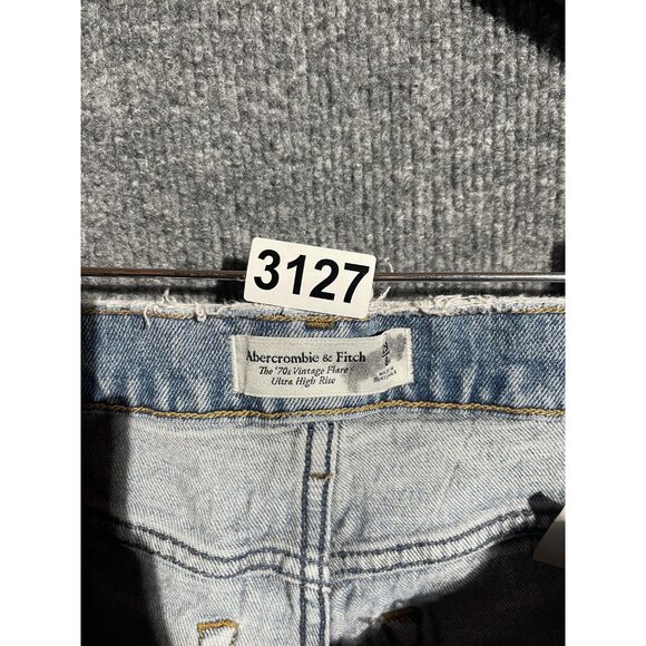 Abercrombie & Fitch The 70s Vintage Flare Jeans Womens 8 Light Wash Denim - Picture 6 of 7